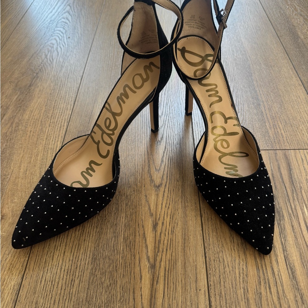 Sam Edelman Black Suede with studs Women's Heels- NWOT